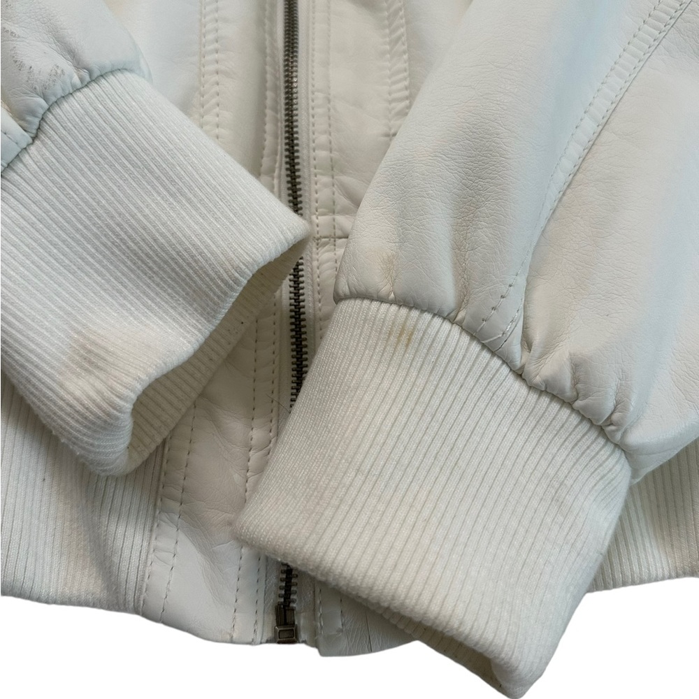 Louis Paris White Faux Leather Zip Up Bomber Jacket Size 2X - Picture 17 of 17
